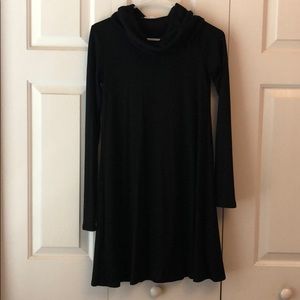 Nordstrom black ribbed longsleeve turtleneck dress